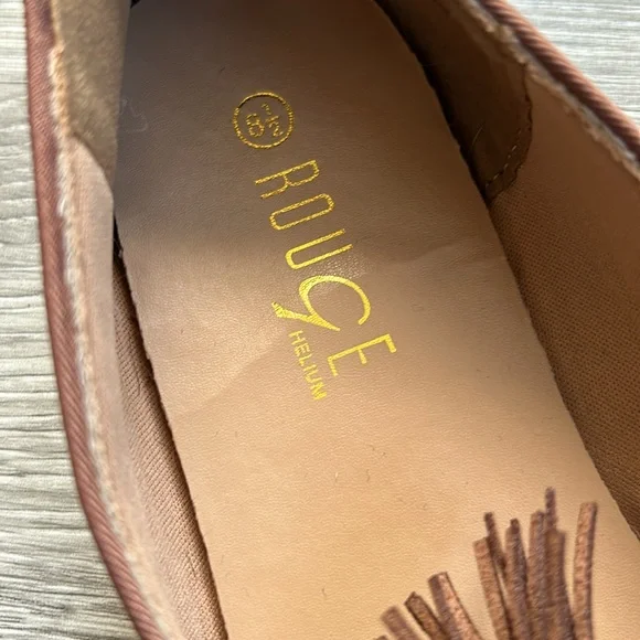 Rouge Helium Sparkle Tassel Suede Loafers - Picture 4 of 7